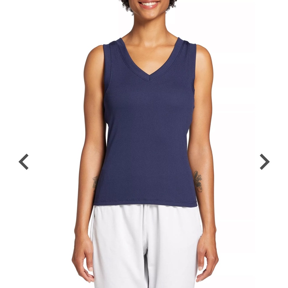 DSG Performance rib tank inkspot blue. NWT